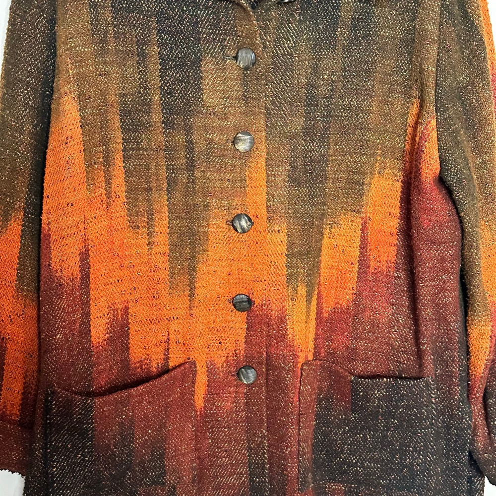 Candiss Cole Wearable Art boho silk jacket Handwoven - Picture 3 of 6